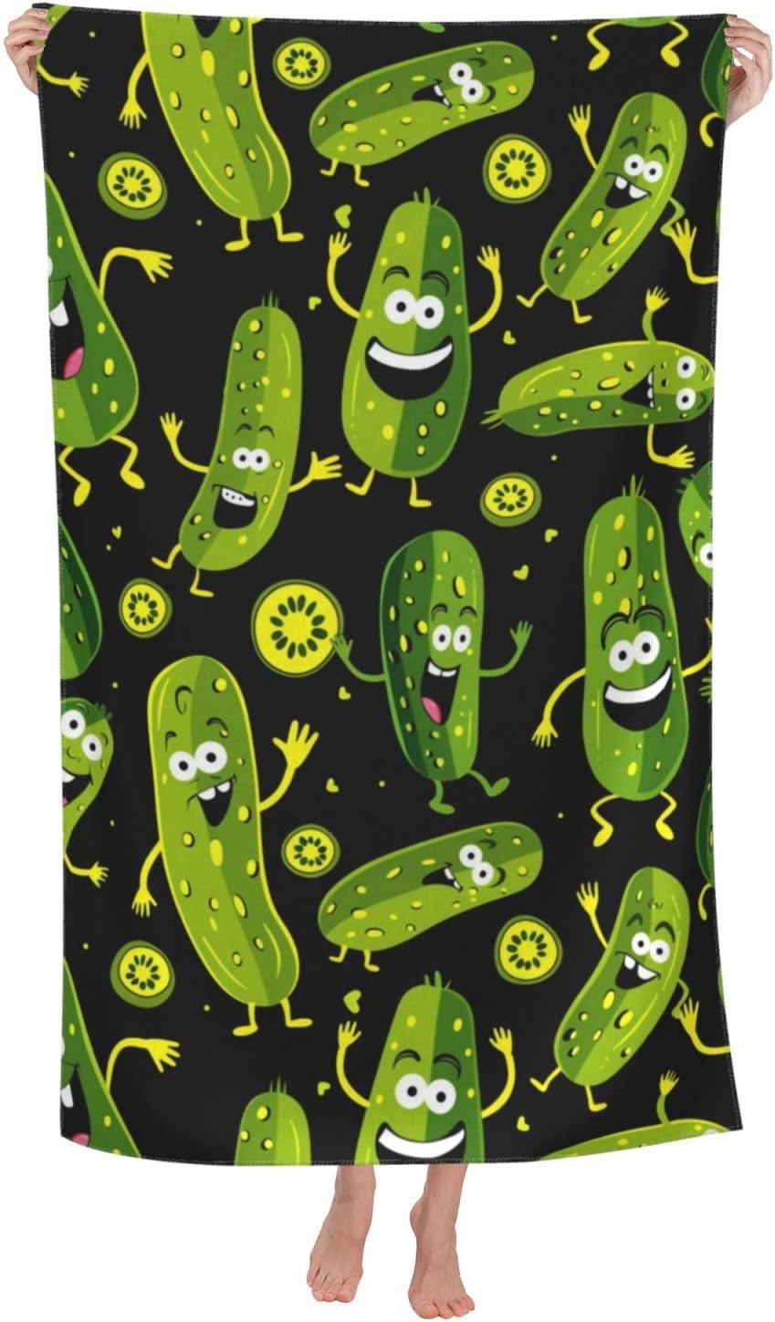 Travel Towel Quick Dry - Funny Pickle Beach Towel, Soft Lightweight