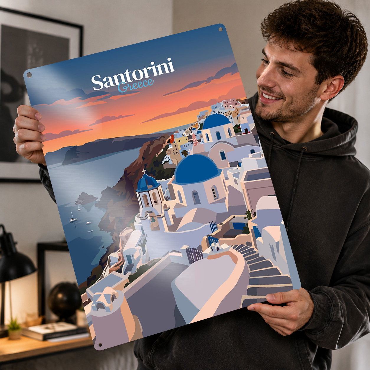 Travel Accessories Greece - Santorini Greece Travel Personalized 3D Textured