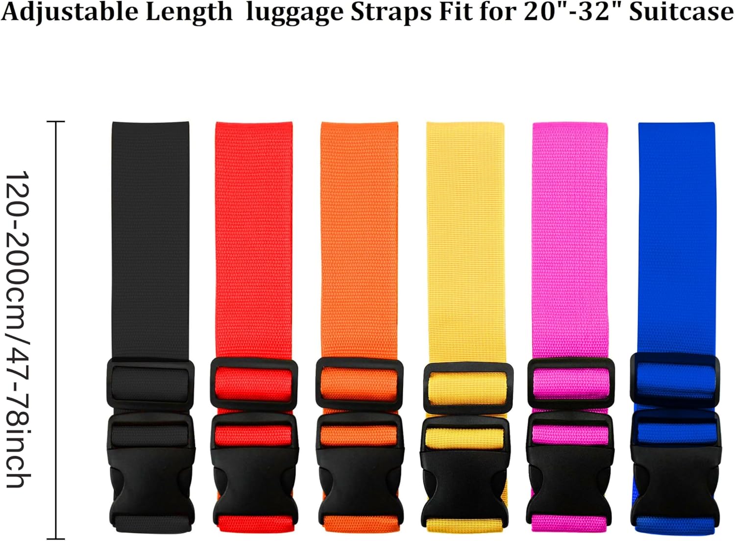 Travel Accessories Logo - Bright Color Adjustable Luggage Straps 2