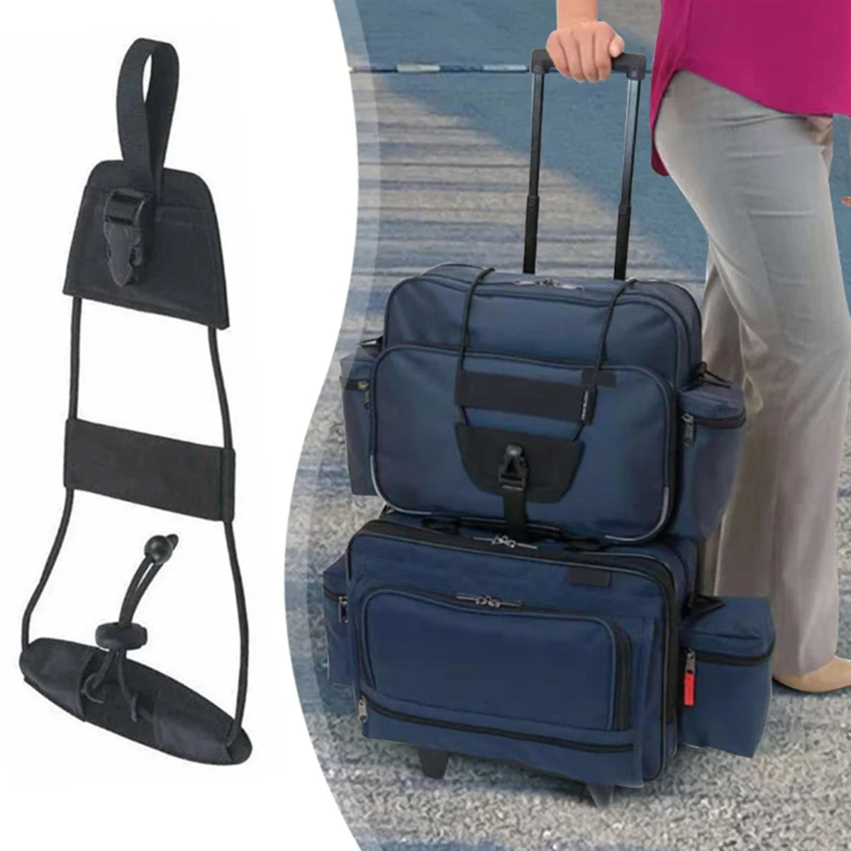 Travel Accessories Logo - Travel Luggage Connecting Strap, Heavy Duty