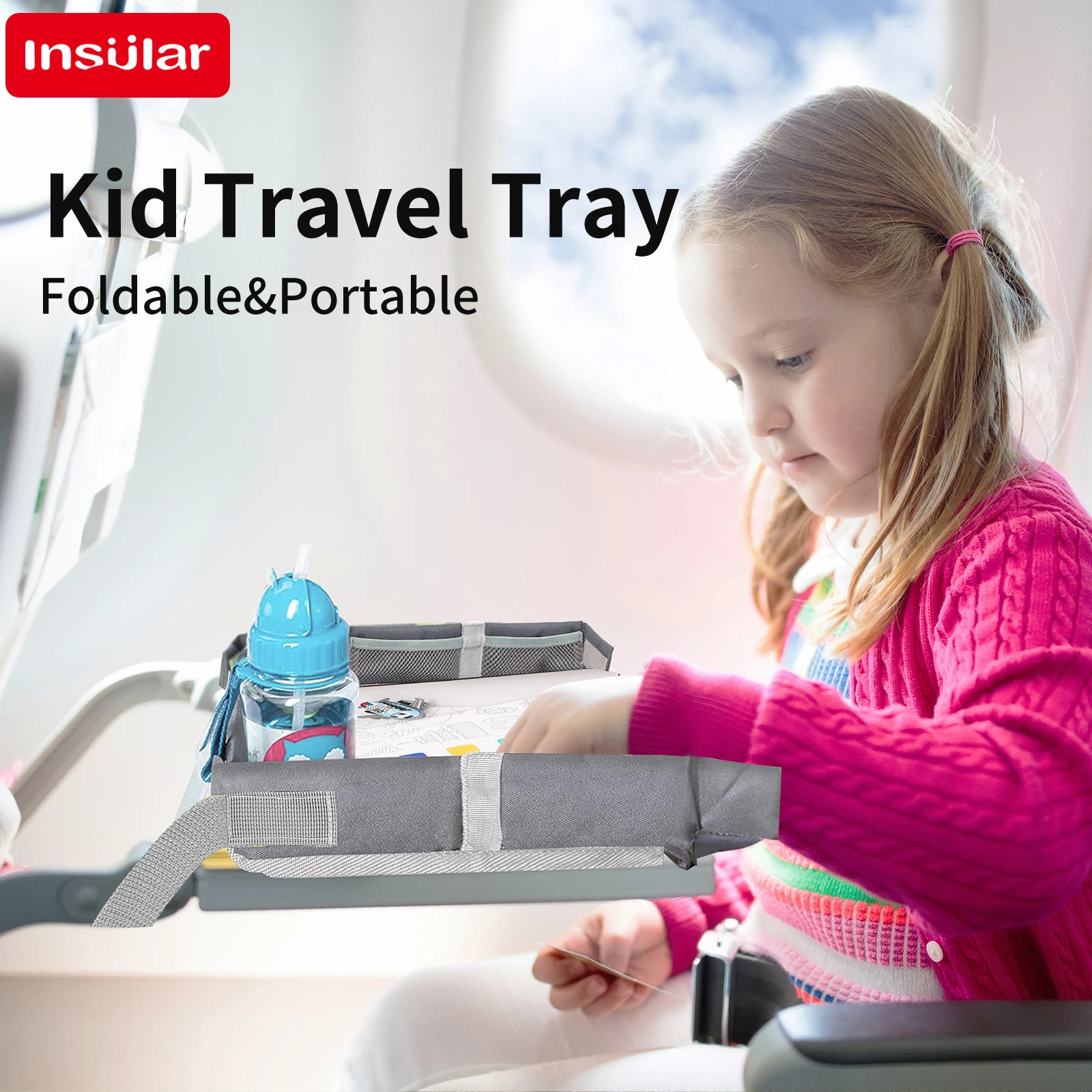 Travel Accessories Drawing - INSULAR KidsCar Seat Travel Tray,Waterproof Stroller