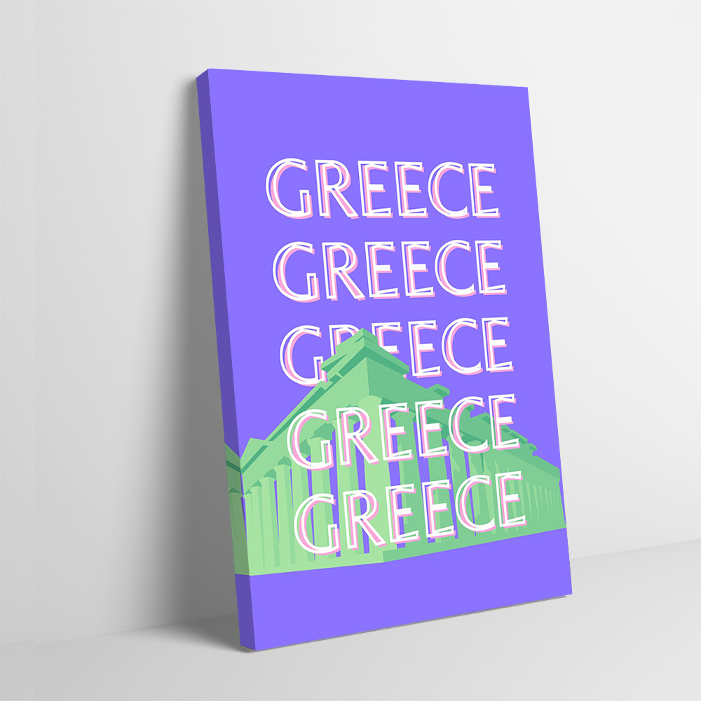 Travel Accessories Greece - Greece Travel Poster Customizable Printed Canvas