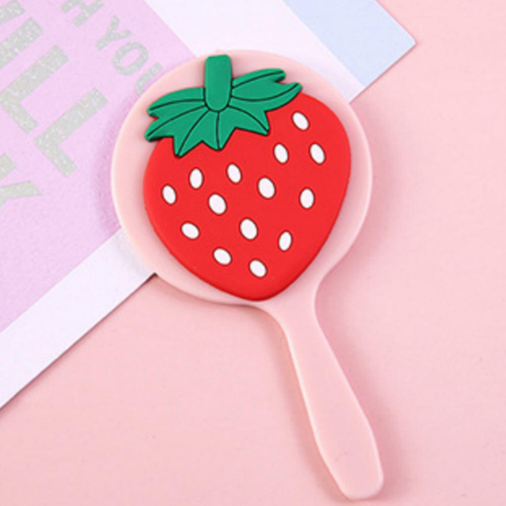 Travel Accessories Needed - Handheld Strawberry Makeup Mirror Perfect Size