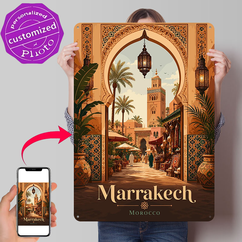 Travel Accessories For Europe - Marrakech Morocco Travel Metal Poster Perfect