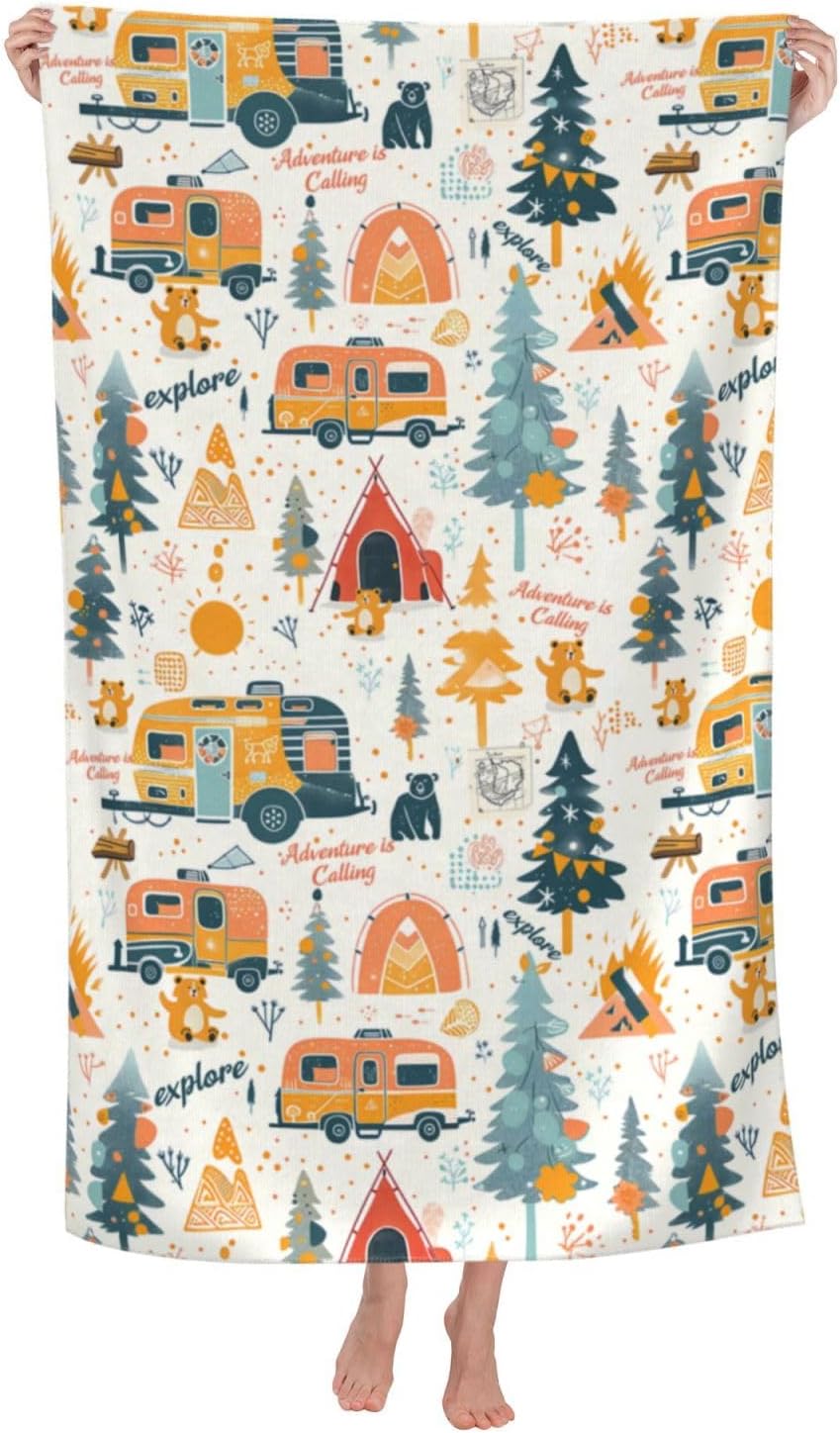 Travel Towel Quick Dry - Camping Adventure Beach Towel Microfiber Quick