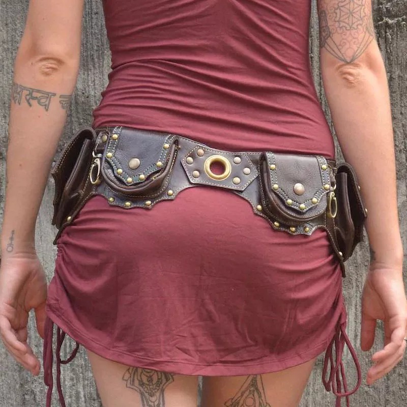 1pc Medieval Steampunk Leather - Travel Accessories Hip Belt review and price