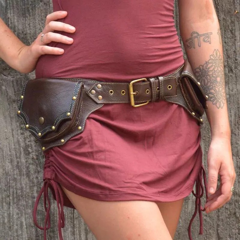 1pc Medieval Steampunk Leather - Travel Accessories Hip Belt review and price