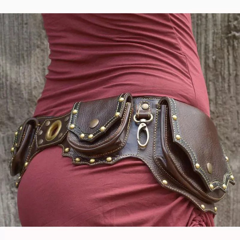 1pc Medieval Steampunk Leather - Travel Accessories Hip Belt review and price