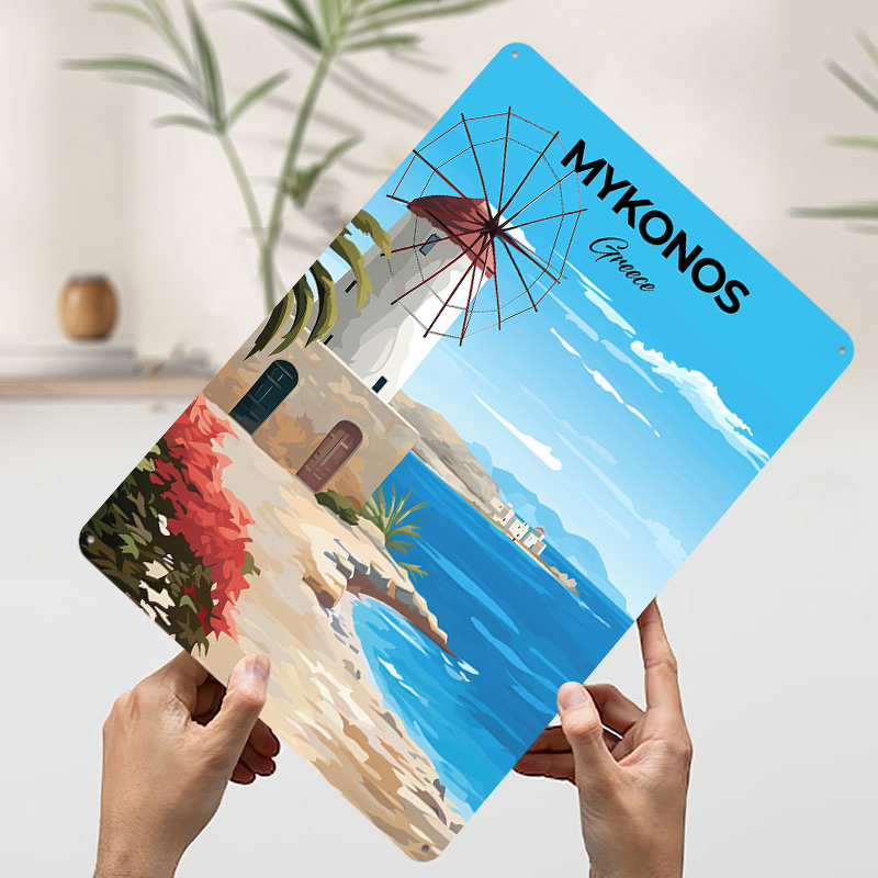 Mykonos Greece Travel Poster C - Travel Accessories Greece review and price