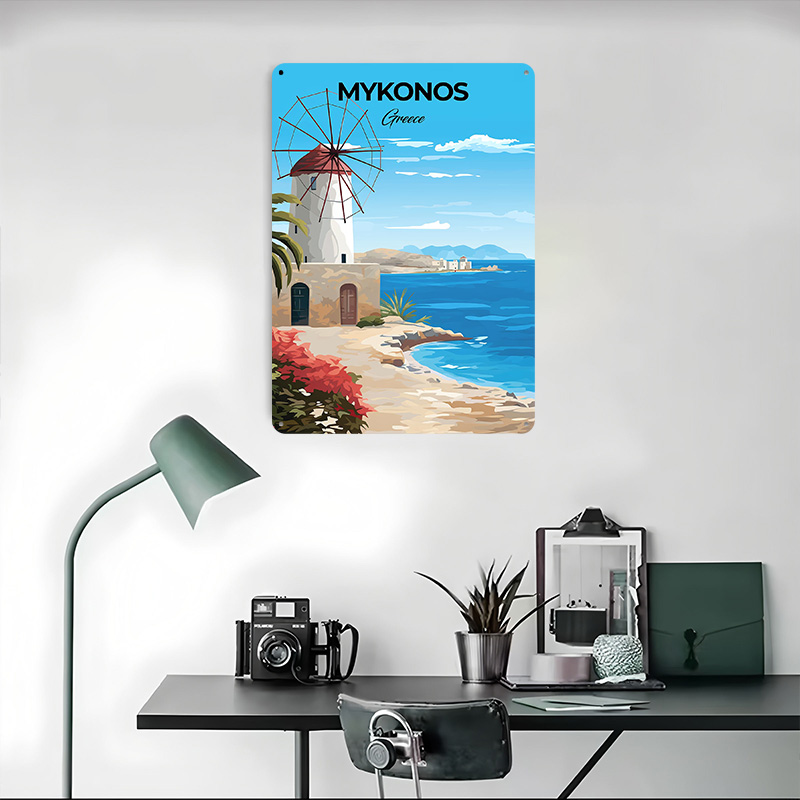 Mykonos Greece Travel Poster C - Travel Accessories Greece review and price