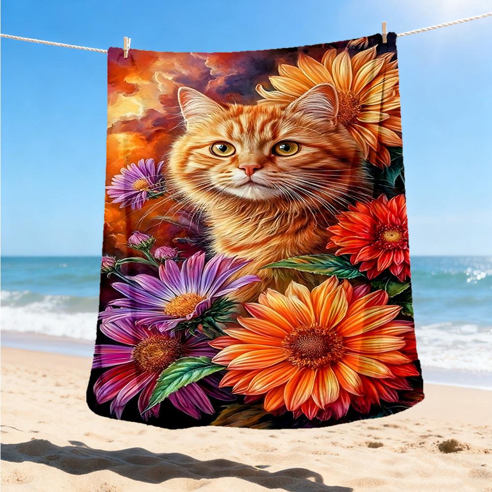 Floral Cat Artwork Outdoor Thr - Travel Accessories Present review and price