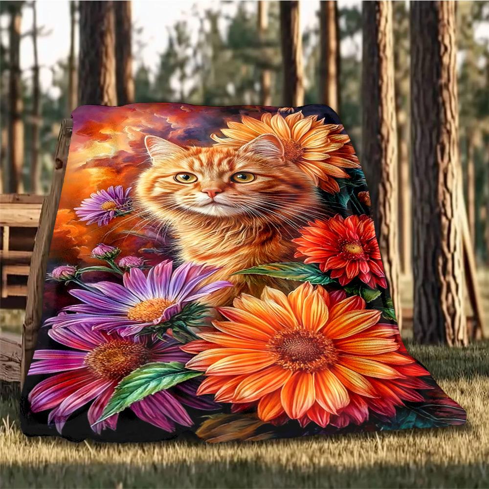 Floral Cat Artwork Outdoor Thr - Travel Accessories Present review and price