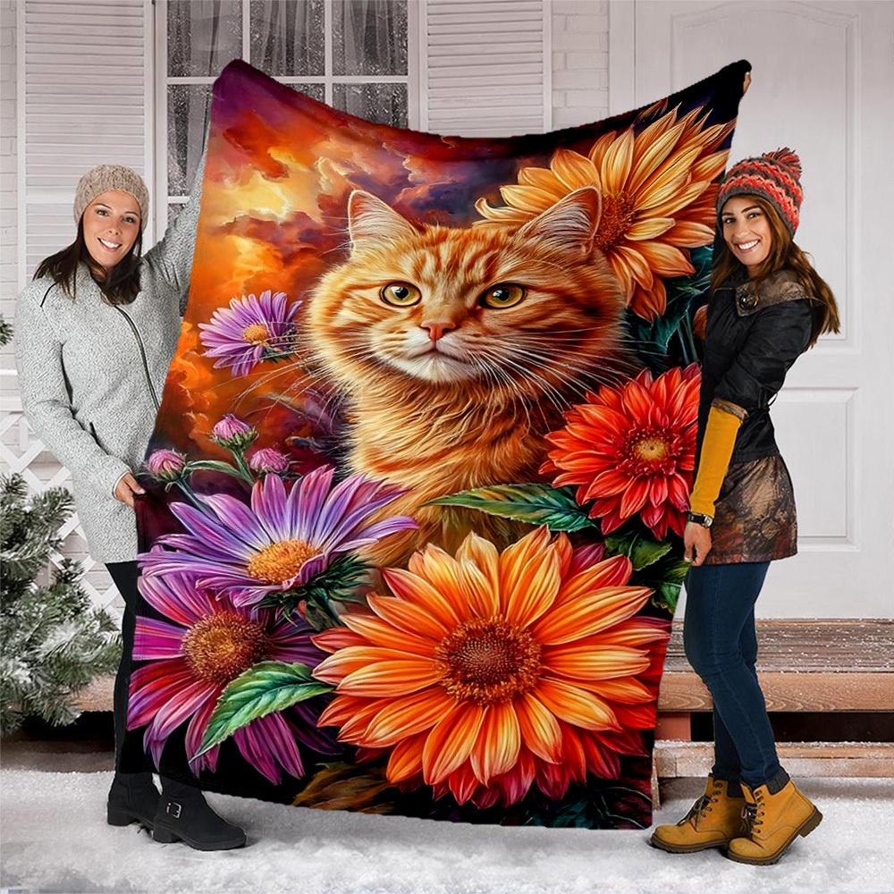 Floral Cat Artwork Outdoor Thr - Travel Accessories Present review and price