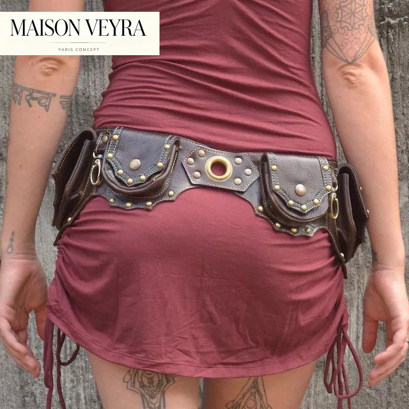 1pc Medieval Steampunk Leather - Travel Accessories Hip Belt review and price