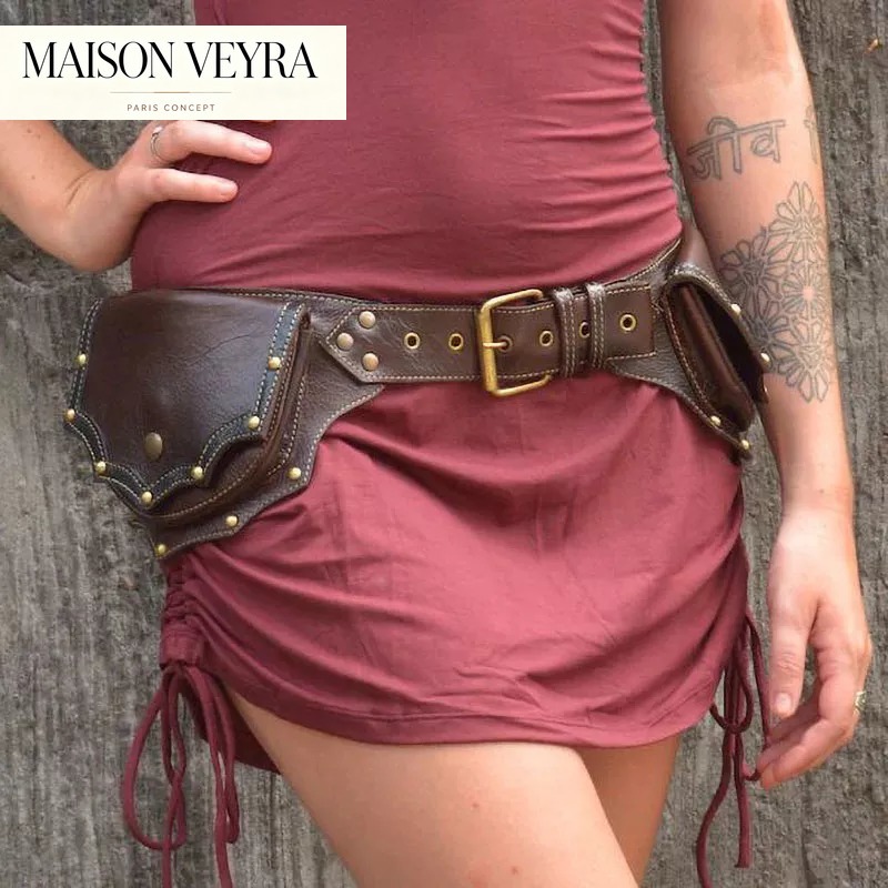 1pc Medieval Steampunk Leather - Travel Accessories Hip Belt review and price