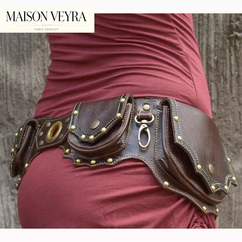 1pc Medieval Steampunk Leather - Travel Accessories Hip Belt review and price