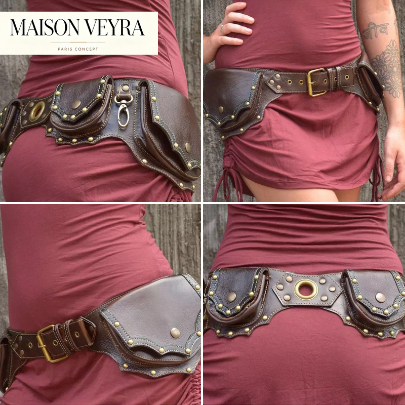 1pc Medieval Steampunk Leather - Travel Accessories Hip Belt review and price