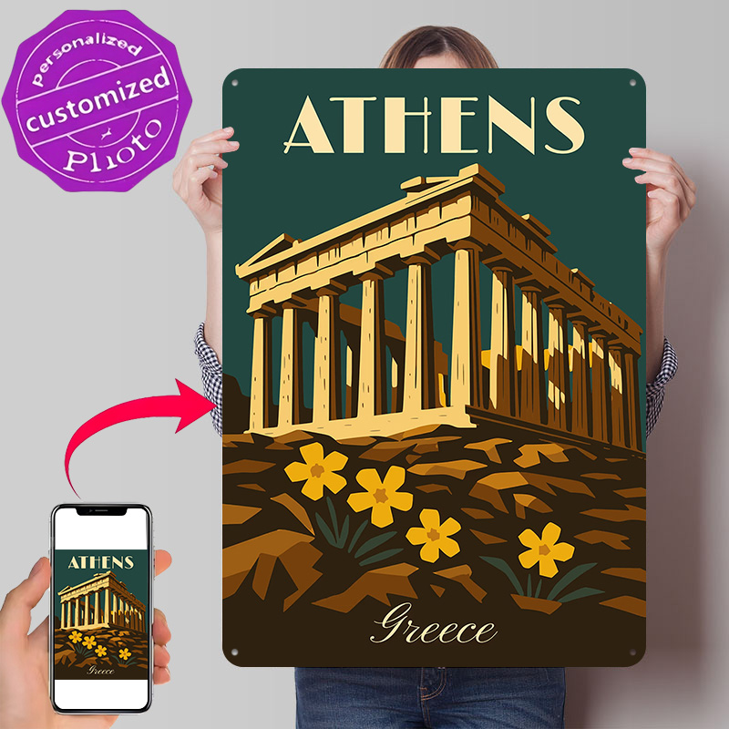 Athens Greece Retro Travel Met - Travel Accessories Greece review and price