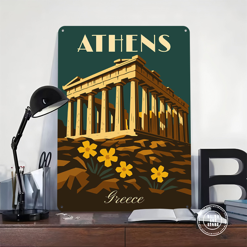 Athens Greece Retro Travel Met - Travel Accessories Greece review and price