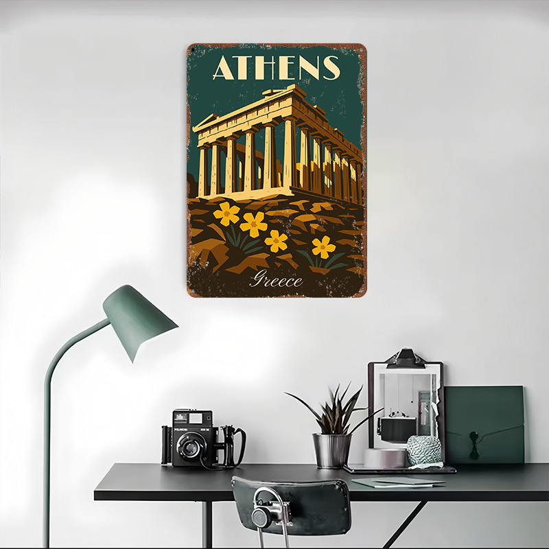 Athens Greece Retro Travel Met - Travel Accessories Greece review and price