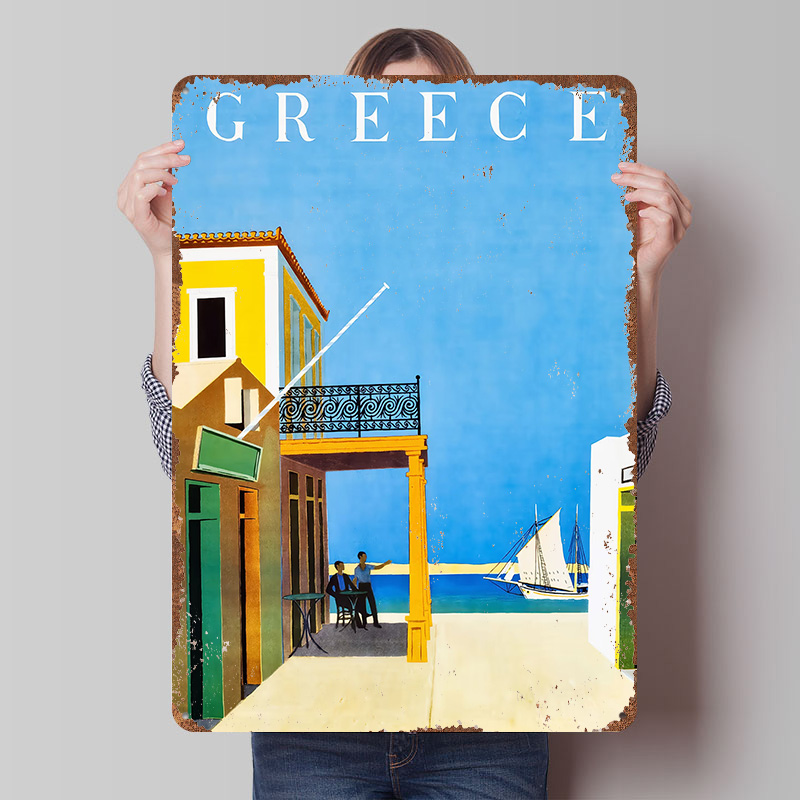 Greece Travel Metal Poster Cus - Travel Accessories Greece review and price