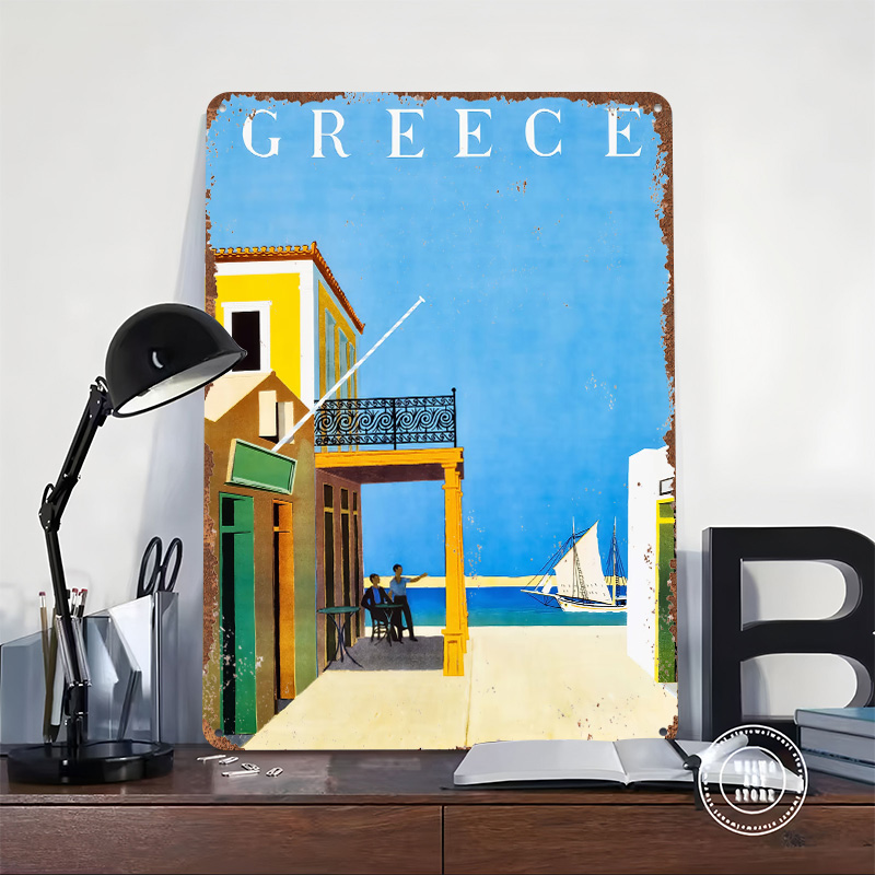 Greece Travel Metal Poster Cus - Travel Accessories Greece review and price