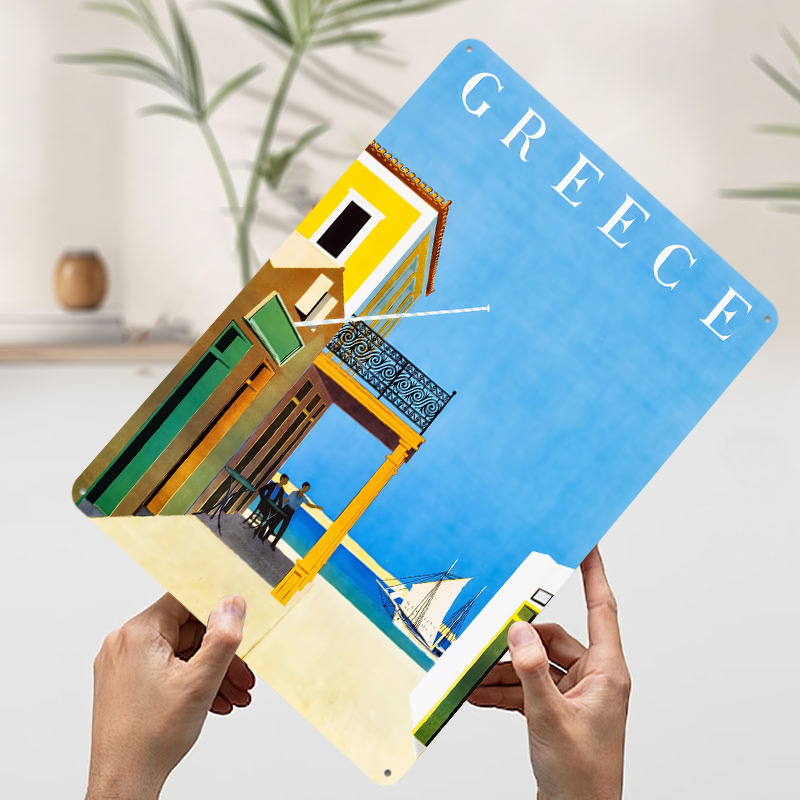 Greece Travel Metal Poster Cus - Travel Accessories Greece review and price