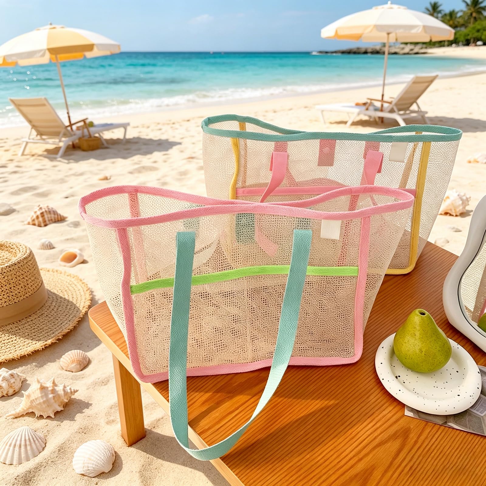 Beach Bags for Women Colorful  - Travel Accessories Pouch review and price