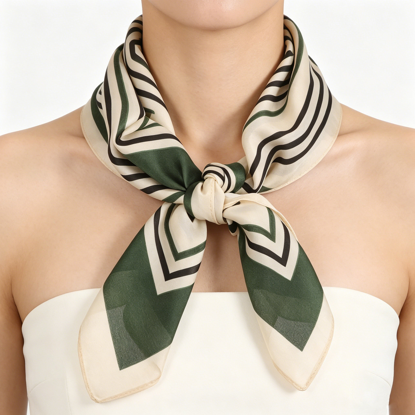 Women Green Silk Neck Satin Ba - Travel Accessories Present review and price
