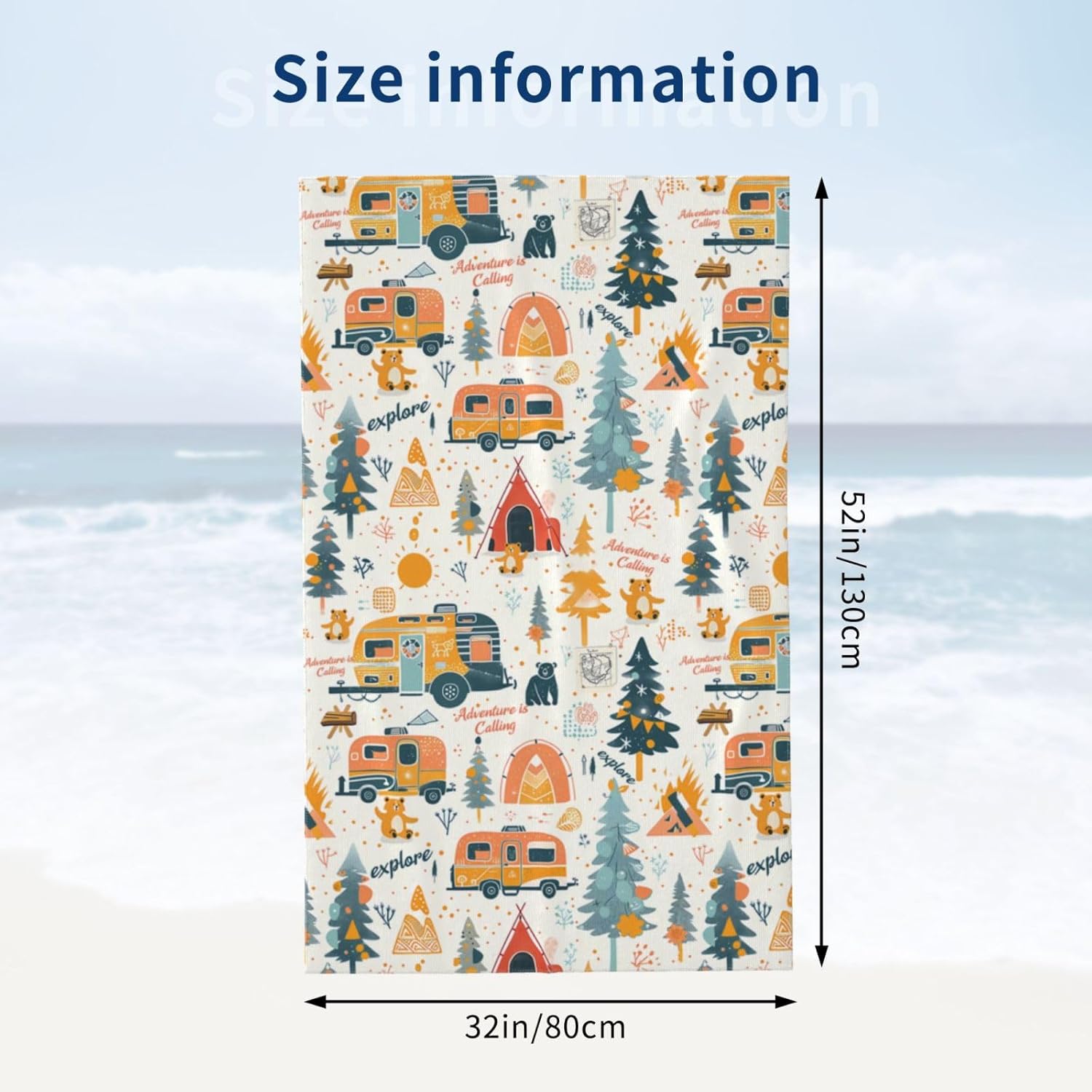 Camping Adventure Beach Towel  - Travel Towel Quick Dry review and price