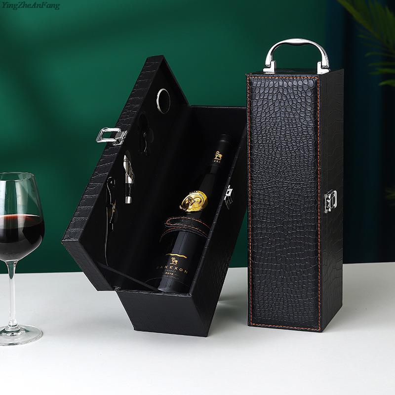 PU Leather Wine Bottle Box Lea - Travel Accessories Organiser review and price